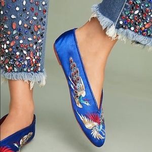 Anthropologie X Llani Satin Ballet Slippers Size 40